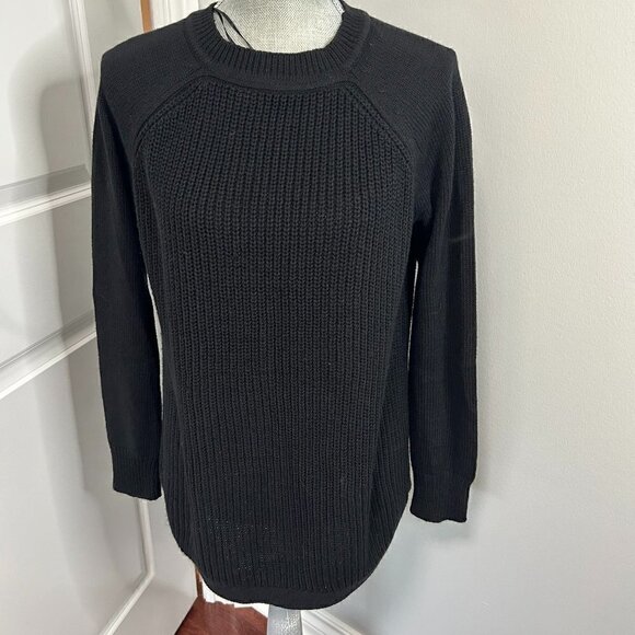 RD Style Cotton Blend Crew Neck Sweater Black EUC Size M - Picture 2 of 4